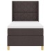 vidaXL Cama tipo Box Spring con tiras LED Marrón 100 x 200 cm tela