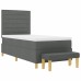 vidaXL Cama tipo Box Spring con cojín Gris oscuro 200 x 90 cm tela