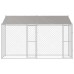 vidaXL Jaula para perro con techo Plateado 400 x 200 x 256 cm
