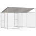 vidaXL Jaula para perro con techo Plateado 400 x 200 x 256 cm