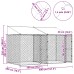 vidaXL Jaula para perro con techo Plateado 400 x 200 x 256 cm