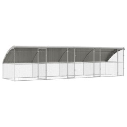 vidaXL Refugio para perros 4 uds. Plateado 8 x 2 x 2 m