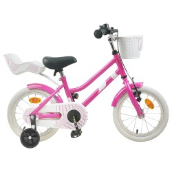 vidaXL Bicicleta Infantil 12 Pulgadas para 2-4 años Rosa Oscuro