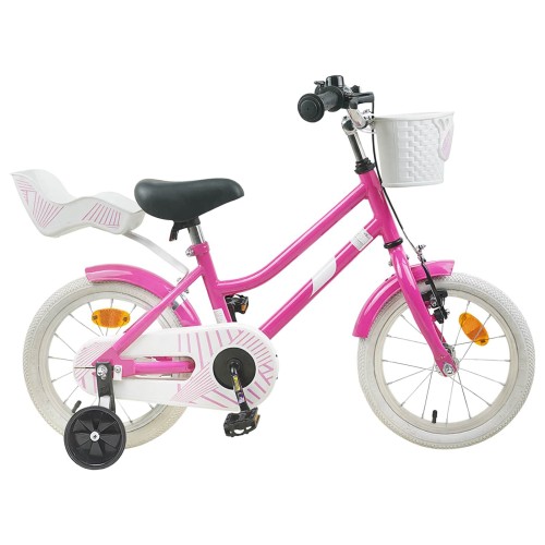 vidaXL Bicicleta Infantil 12 Pulgadas para 2-4 años Rosa Oscuro