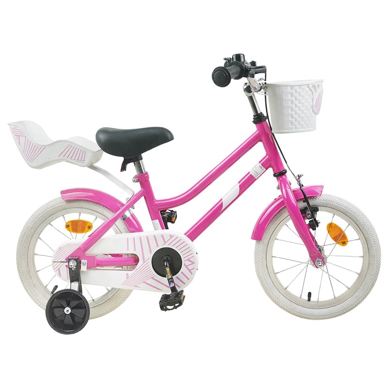 vidaXL Bicicleta Infantil 12 Pulgadas para 2-4 años Rosa Oscuro