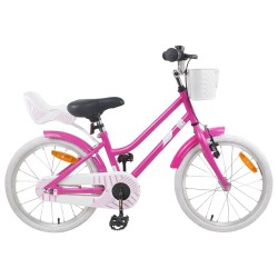 vidaXL Bicicleta Infantil 18 Pulgadas para 5-7 años Rosa Oscuro