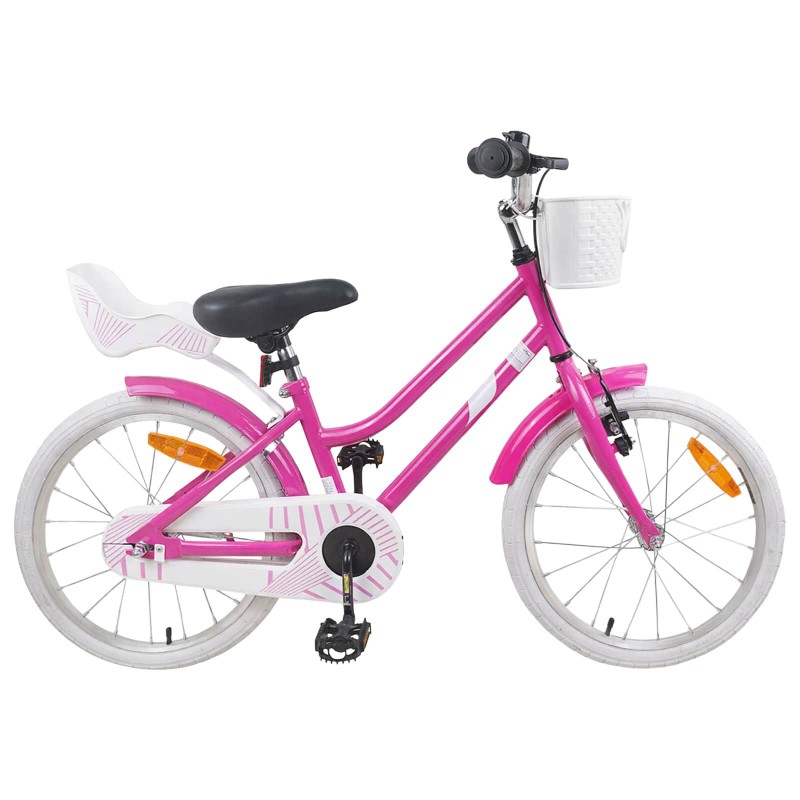 vidaXL Bicicleta Infantil 18 Pulgadas para 5-7 años Rosa Oscuro