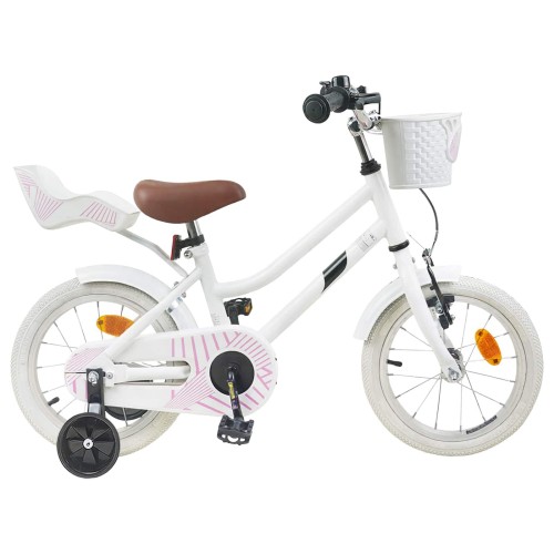 vidaXL Bicicleta Infantil 12 Pulgadas para 2-4 años Blanco
