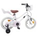 vidaXL Bicicleta Infantil 16 Pulgadas para niños de 4 a 6 años Blanco