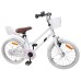 vidaXL Bicicleta Infantil 18 Pulgadas para 5-7 años Blanco