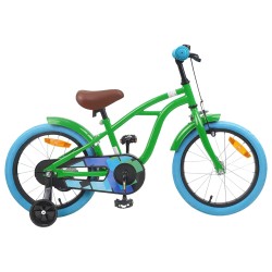vidaXL Bicicleta Infantil 16 Pulgadas para niños de 4 a 6 años Verde