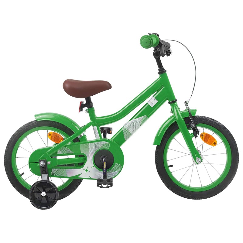 vidaXL Bicicleta Infantil 16 Pulgadas para niños de 4 a 6 años Verde