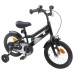 vidaXL Bicicleta Infantil 16 Pulgadas para niños de 4 a 6 años Negro