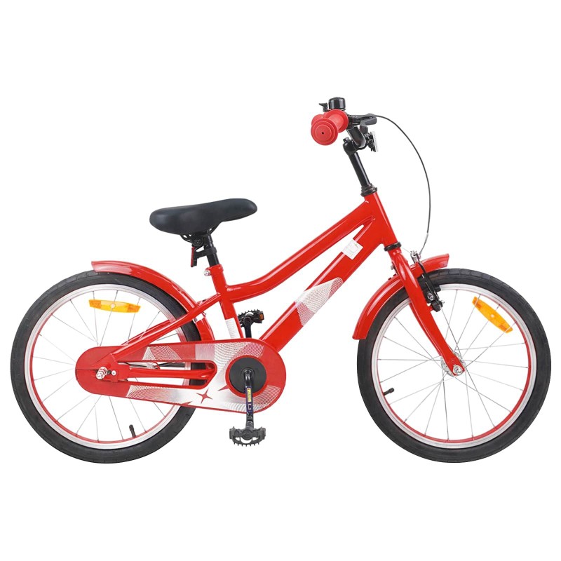 vidaXL Bicicleta Infantil 18 Pulgadas para 5-7 años Rojo