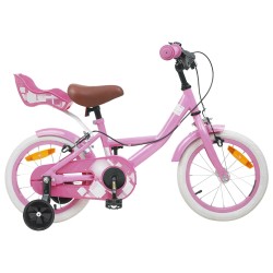 vidaXL Bicicleta Infantil 12 Pulgadas para 2-4 años Rosa claro