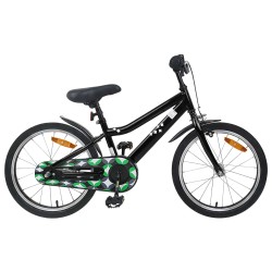 vidaXL Bicicleta Infantil 18 Pulgadas para 5-7 años Negro