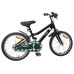 vidaXL Bicicleta Infantil 18 Pulgadas para 5-7 años Negro