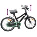 vidaXL Bicicleta Infantil 18 Pulgadas para 5-7 años Negro