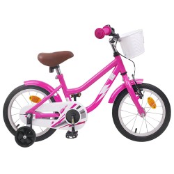 vidaXL Bicicleta Infantil 12 Pulgadas para 2-4 años Rosa Oscuro