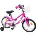 vidaXL Bicicleta Infantil 12 Pulgadas para 2-4 años Rosa Oscuro