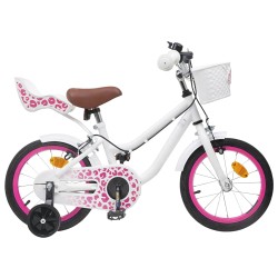 vidaXL Bicicleta Infantil 12 Pulgadas para 2-4 años Blanco