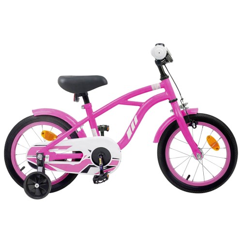 vidaXL Bicicleta Infantil 12 Pulgadas para 2-4 años Rosa Oscuro