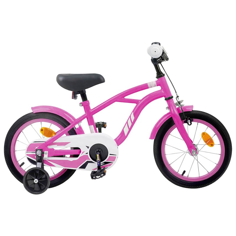 vidaXL Bicicleta Infantil 12 Pulgadas para 2-4 años Rosa Oscuro