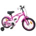 vidaXL Bicicleta Infantil 12 Pulgadas para 2-4 años Rosa Oscuro