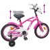 vidaXL Bicicleta Infantil 12 Pulgadas para 2-4 años Rosa Oscuro