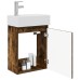 vidaXL Módulo de baño con grifería Roble Ahumado 45,5 x 22,5 x 84 cm