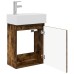 vidaXL Módulo de baño con grifería Roble Ahumado 45,5 x 22,5 x 84 cm