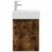 vidaXL Módulo de baño con grifería Roble Ahumado 45,5 x 22,5 x 84 cm