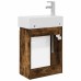 vidaXL Módulo de baño con grifería Roble Ahumado 45,5 x 22,5 x 84 cm