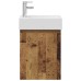 vidaXL Módulo de baño con grifería Madera envejecida