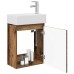 vidaXL Módulo de baño con grifería Madera envejecida