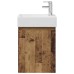 vidaXL Módulo de baño con grifería Madera envejecida