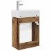 vidaXL Módulo de baño con grifería Madera envejecida