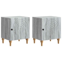 vidaXL Armario de Noche 2 uds. Gris Sonoma 43 x 34,5 x 50 cm