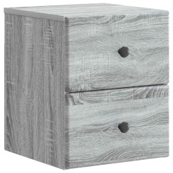 vidaXL Mesita de Noche de Pared Gris Sonoma 34,5 x 33 x 40 cm