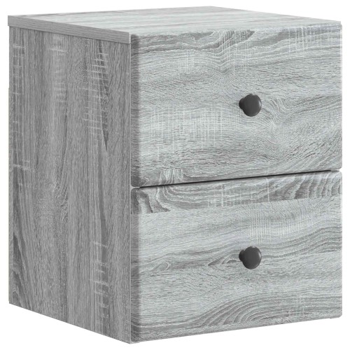 vidaXL Mesita de Noche de Pared Gris Sonoma 34,5 x 33 x 40 cm