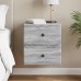 vidaXL Mesita de Noche de Pared Gris Sonoma 34,5 x 33 x 40 cm