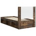 vidaXL Estructura de cama con almacenamiento y cabecero Roble Ahumado