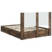 vidaXL Estructura de cama con almacenamiento y cabecero Roble Ahumado