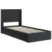 vidaXL Estructura de cama con almacenamiento y cabecero Negro