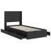vidaXL Estructura de cama con almacenamiento y cabecero Negro