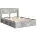 vidaXL Estructura de cama con almacenamiento y cabecero Gris Hormigón