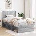 vidaXL Estructura de cama con almacenamiento y cabecero Sonoma gris