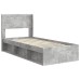 vidaXL Estructura de cama con almacenamiento y cabecero Gris Hormigón