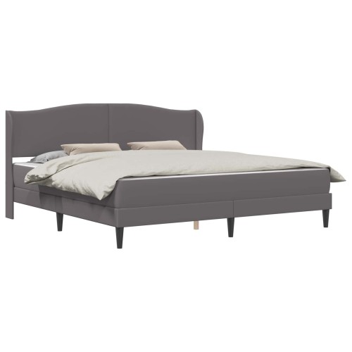 vidaXL Estructura de cama Gris 200 x 200 cm Cuero sintético