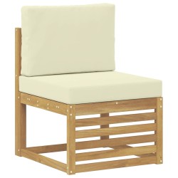 vidaXL Sofá intermedio de exterior Madera de Acacia Sólida Blanco